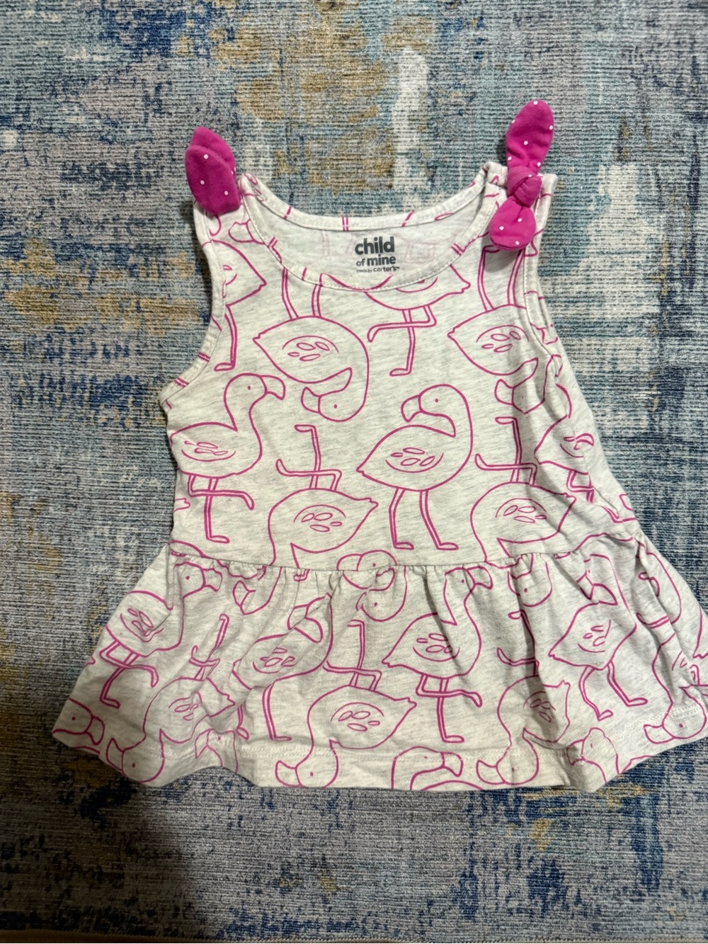 Carter's Child of Mine Gray Tank Top with Pink Flamingo Print